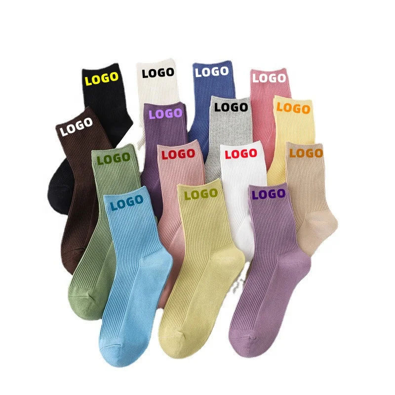 custom fashion Wholesale Cotton socks crew Cartoon cute animal Bed Socks candy color plain Spandex Womens Socks