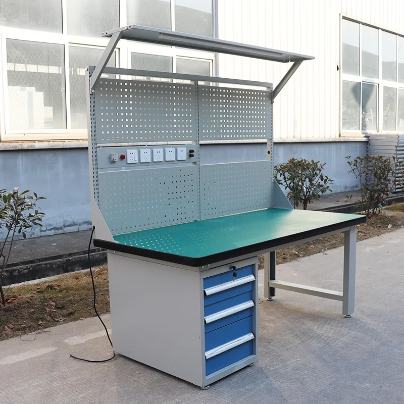 Steel Workshop Work Table Double-sided Electric Business Packing Table Professional Workbench