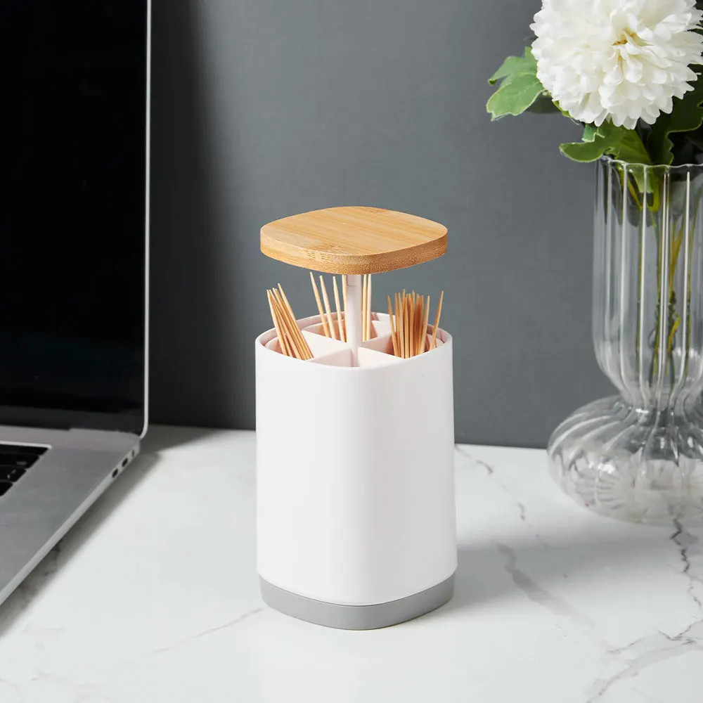 Portable Press Automatic Pop up Toothpick Case Plastic Office and Kitchen Organizer for Sundries Use Eco-Friendly Plastic Holder