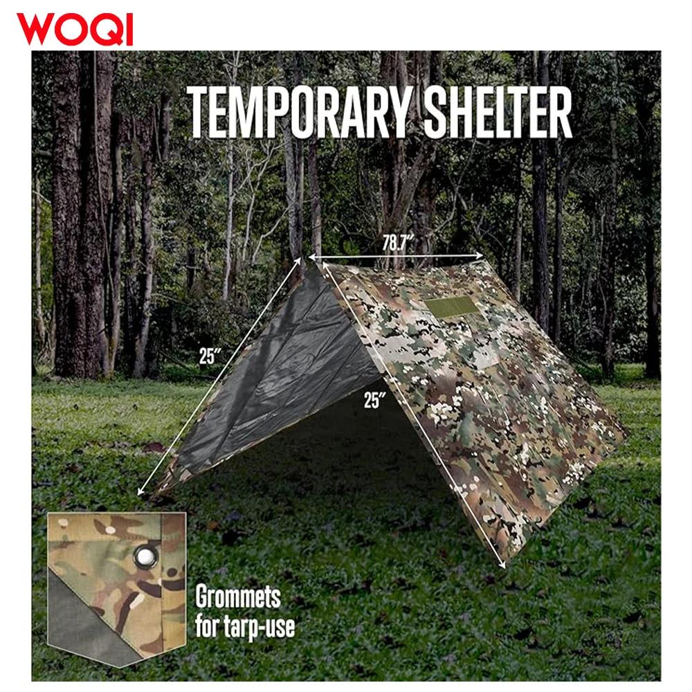 WOQI waterproof and tear resistant camouflage tactical cape for adults suitable for camping hiking outdoor hunting