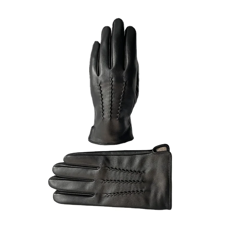 BSCI Manufacturer Custom Touch Screen Sheepskin Men Best Leather Gloves For Winter