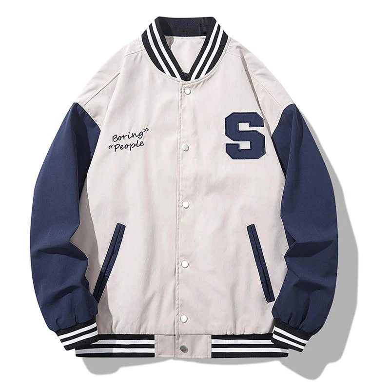 2022 Hot Selling Korean Baseball Embroidery Collage Jacket Breathable Sublimation Baseball Jacket For Men/