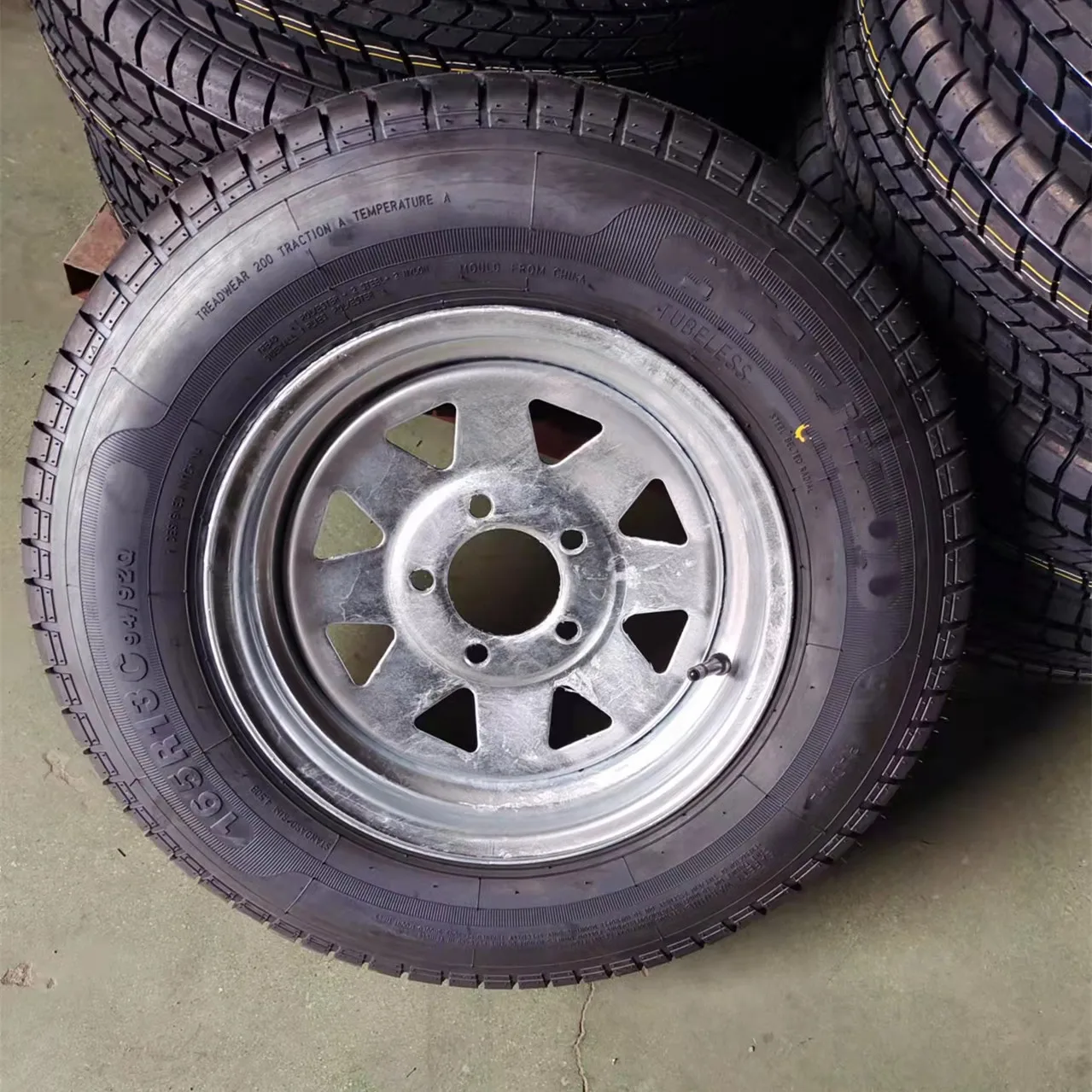 Trailer Wheel Galvanized Rim 41.5.5/13*5.0 Spoke Style 5 Lug On 4.5 Steel