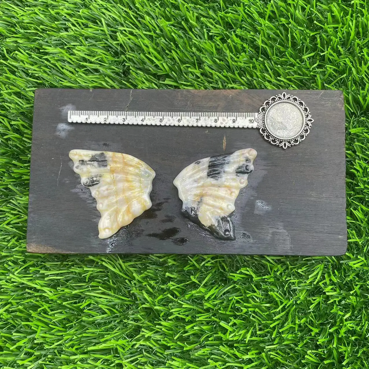 10cm natural stones healing gemstone mini size  Carving Crafts Crystal butterfly wings sets