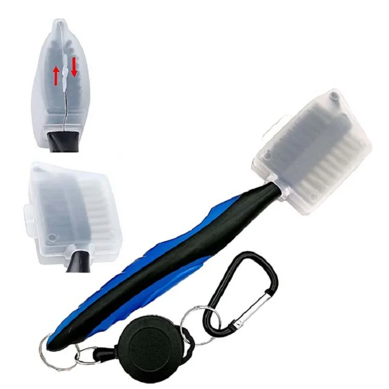 1pc MOQ golf cleaning brush club cleaner tool brush with spike and clip 8 colors in stock for sale