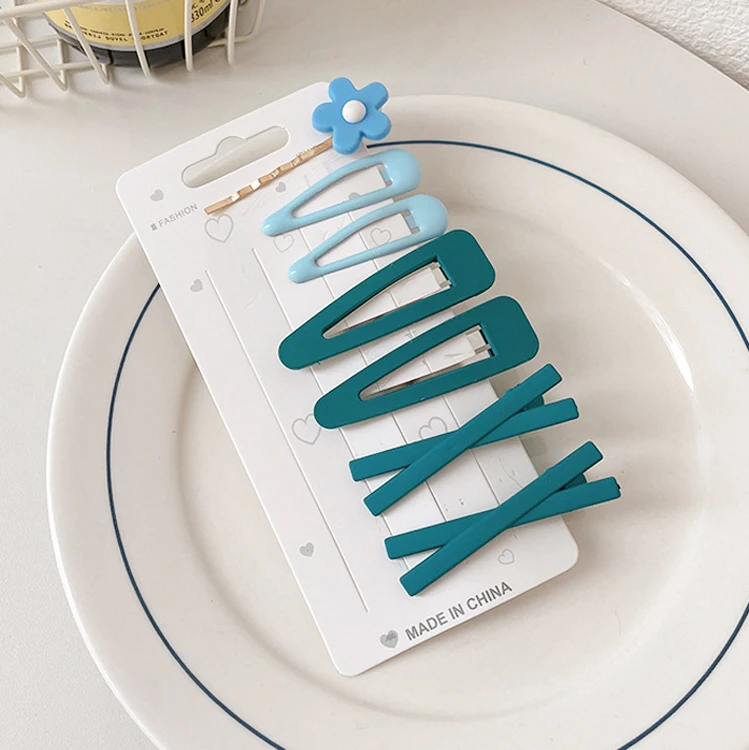 Wholesale fashion 7-pcs set  cute simple flower hairpins for  girls bangs clip hair clip simple  hair accessories