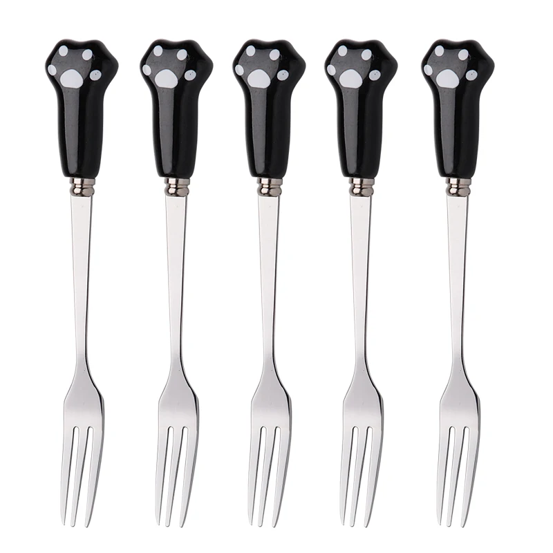 Ceramic cat claw handle flatware,cutlery gift for children