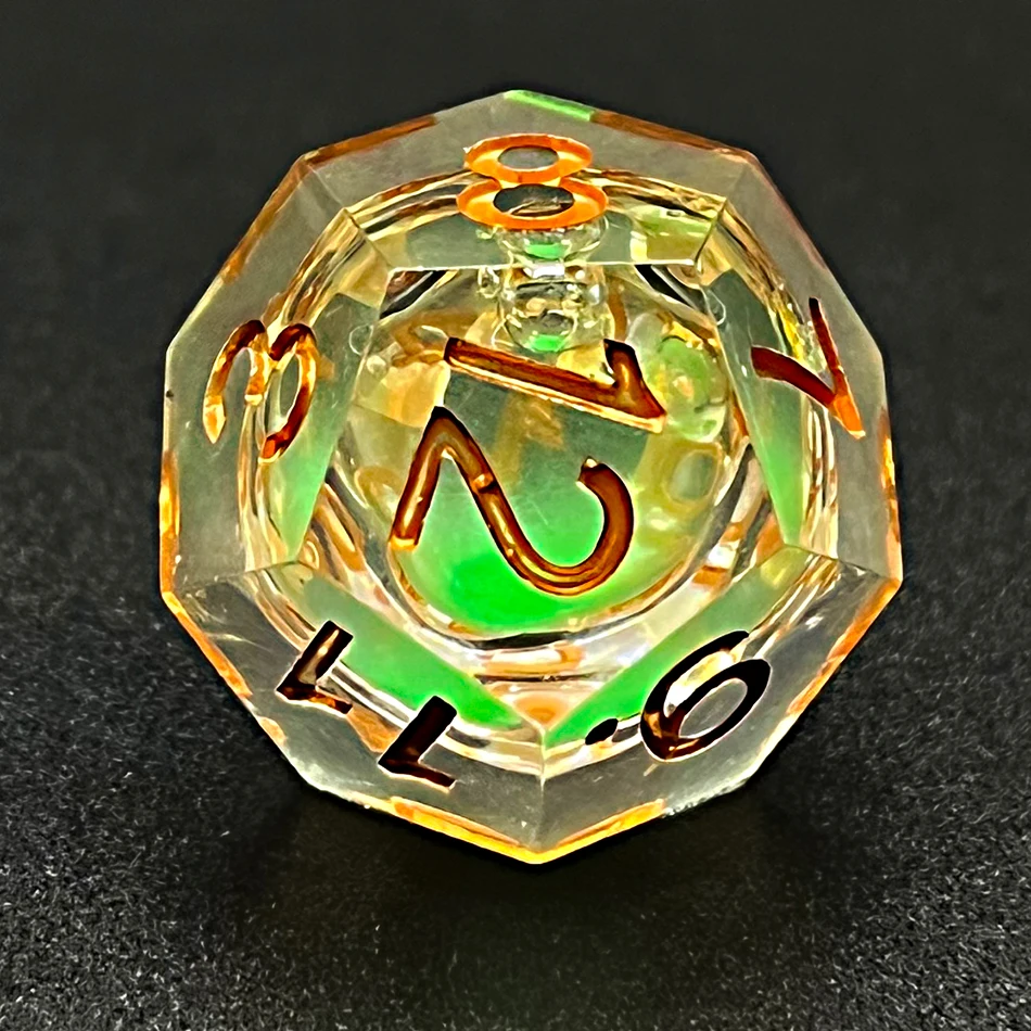 7pcs Dnd Resin Dice Set Sharp Edge Dices Rolling D20 Polyhedral Liquid Core Dungeons and Dragons Dice Handmade