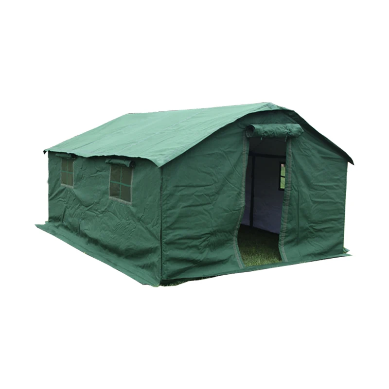 QX factory custom 10 20 30 40 50 people canvas winter green outdoor heavy duty Waterproof tent