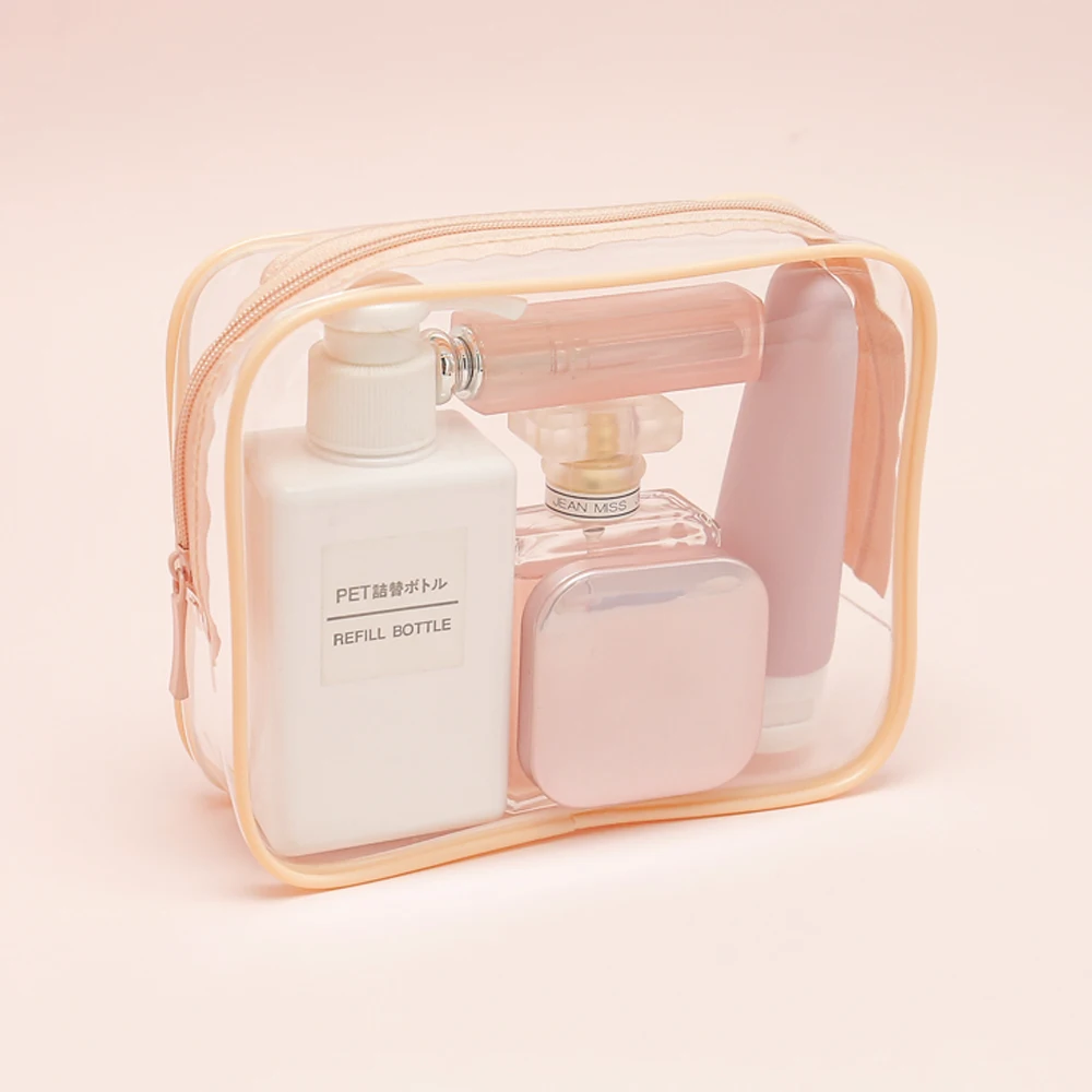 Transparent Custom Promotional Gift Women Zipper Bag OEM Makeup Pouches PVC Clear Pouch Toilet Bag