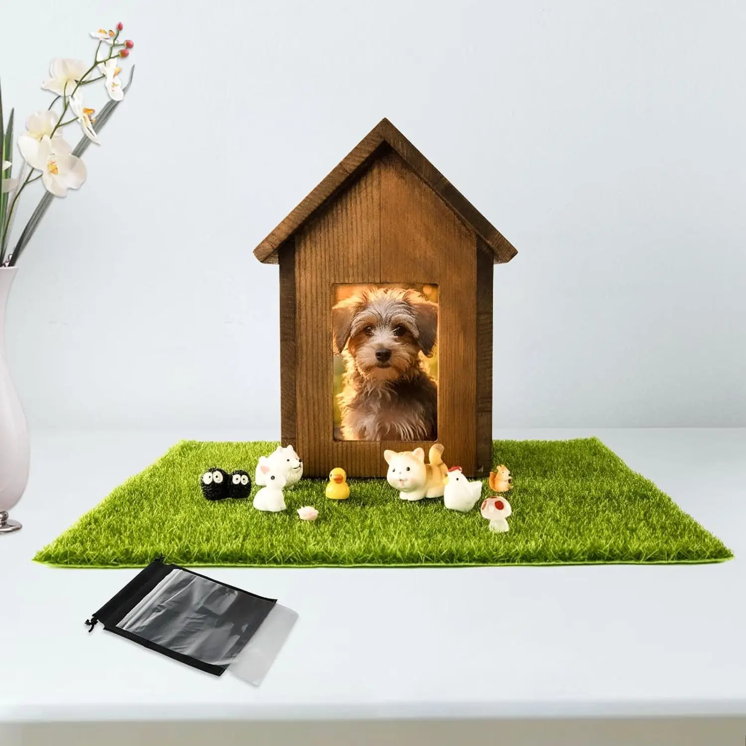 Bamboo Pet Memorial Funeral Wooden Pet Caskets Box Personalized Wood Pet Cremation Ashes Urns Coffins For Dogs With Photo Frame