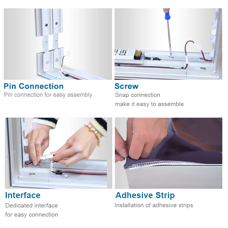 aluminum profile SEG frameless wall fabric lightbox frame backlit light box frame for advertising