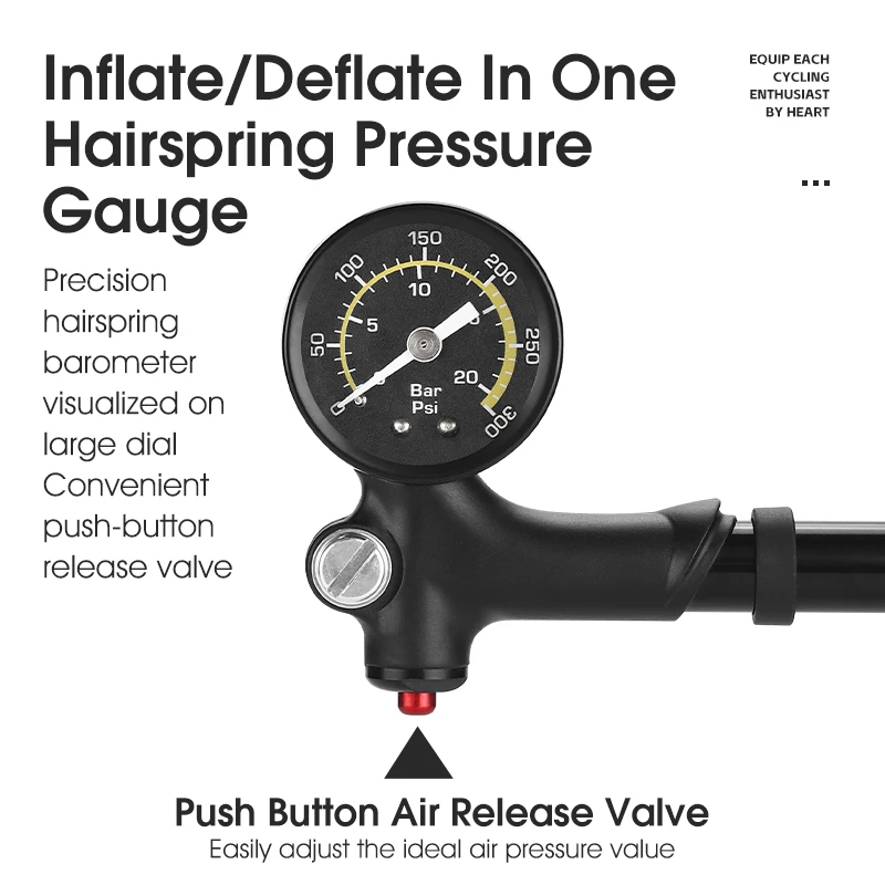 Западный велосипедный 300 PSI вилочный насос высокого давления с манометром портативный Удлинительный шланг ручной воздушный велосипедные аксессуары