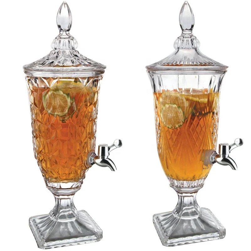 Wholesale Cheap Diamond Glass Beverage Juice Water Dispenser Glass Dispenser