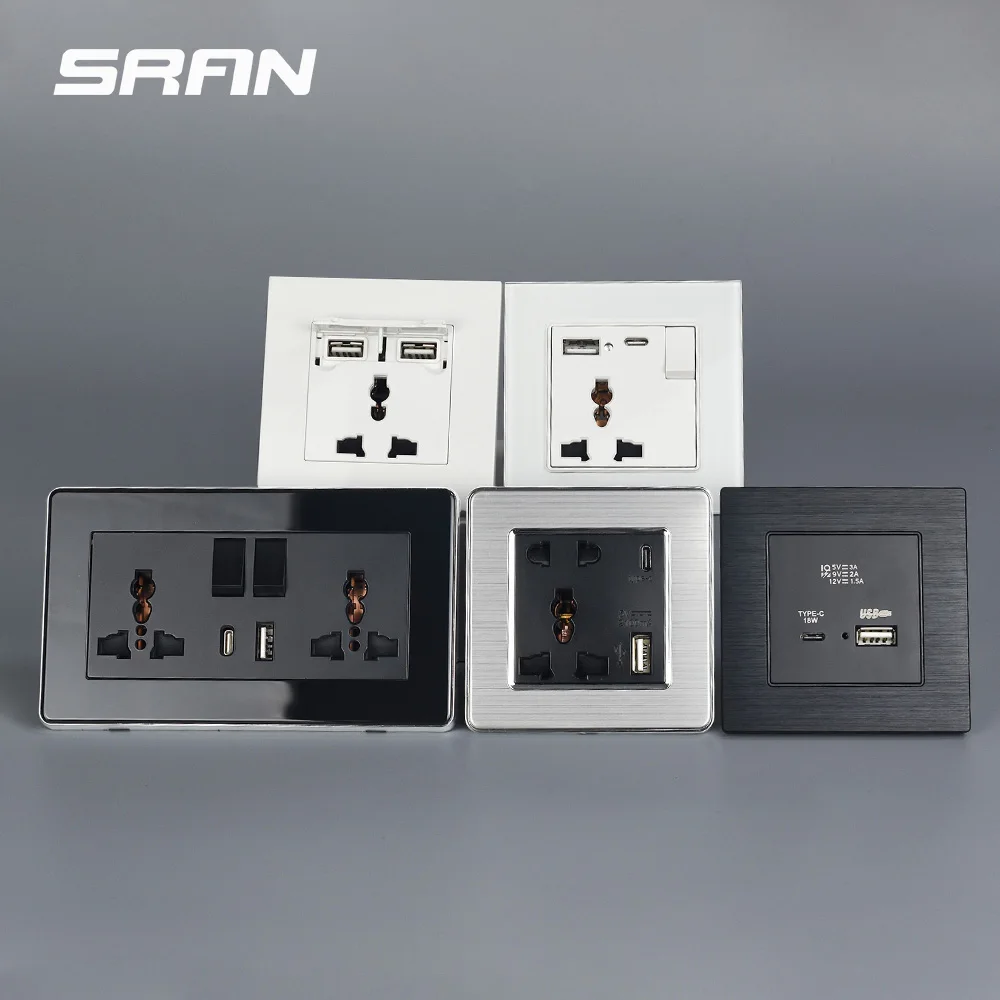 Universal Multi-function Design Electrical Light Switch Buttons and Outlet Socket