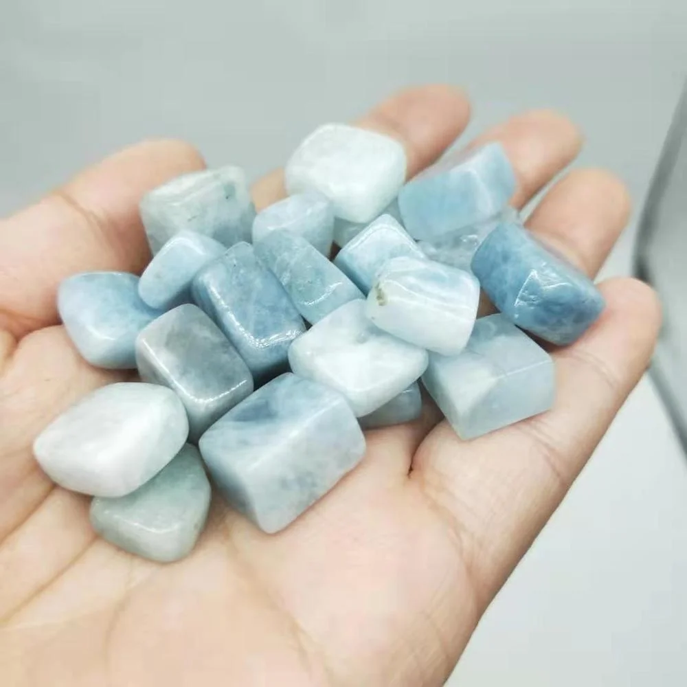 Natural Crystal Tumbled Stone Reiki Gemstone Blue Aquamarine Stone Healing Crystal For Decoration