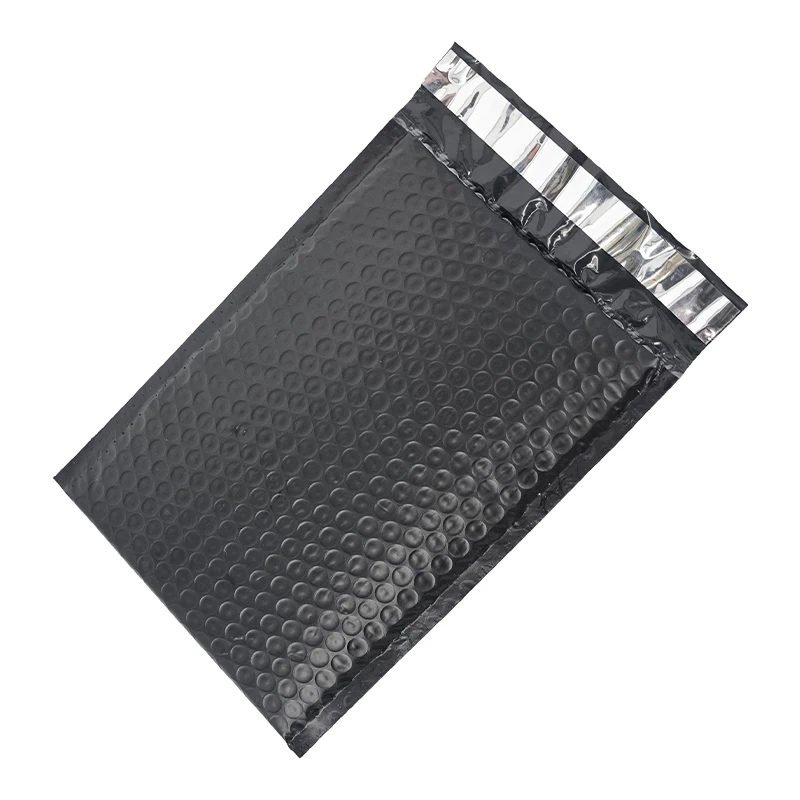 8.5 X 11 Inches Black Poly Bubble Mailer with White Logo Printed