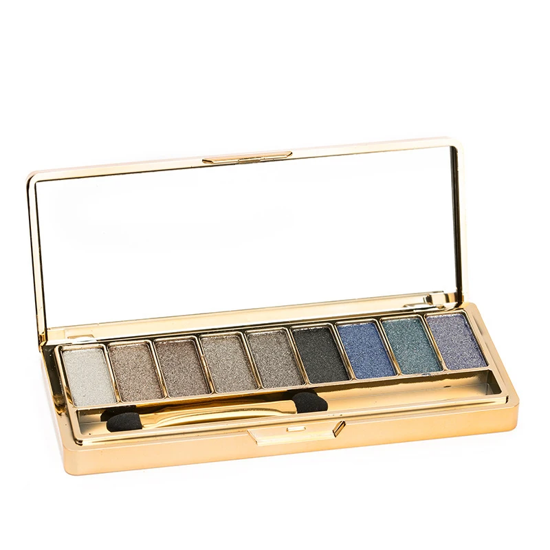 Latin American gold 9-color eyeshadow pearly earth smoky makeup with brush eyeshadow palette