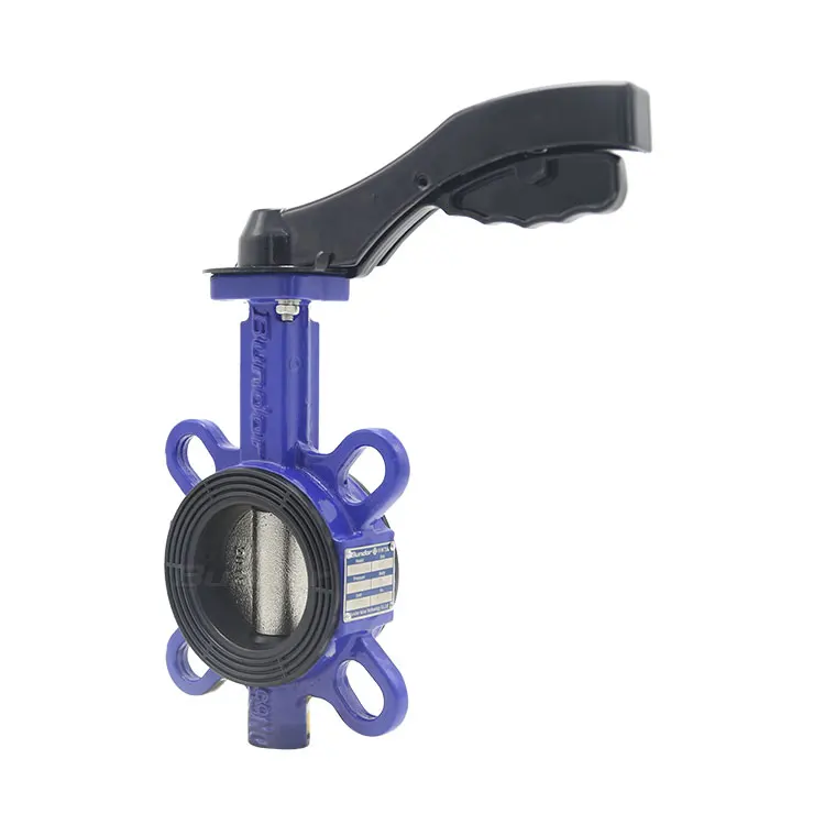 Bundor DN50 PN16 ductile iron body disc butterfly valve ansi Soft Seal Wafer type Aluminum butterfly valve