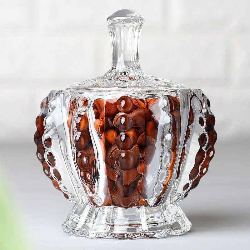 Hintcan  sells the most new products Wedding decoration transparent glass with lid candle jar candy box snack jar