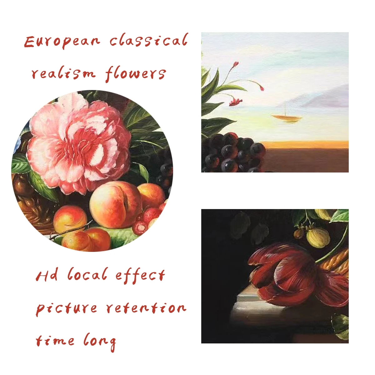 Handmade oil paintings custom high quality European classical realistic oil painting flowers