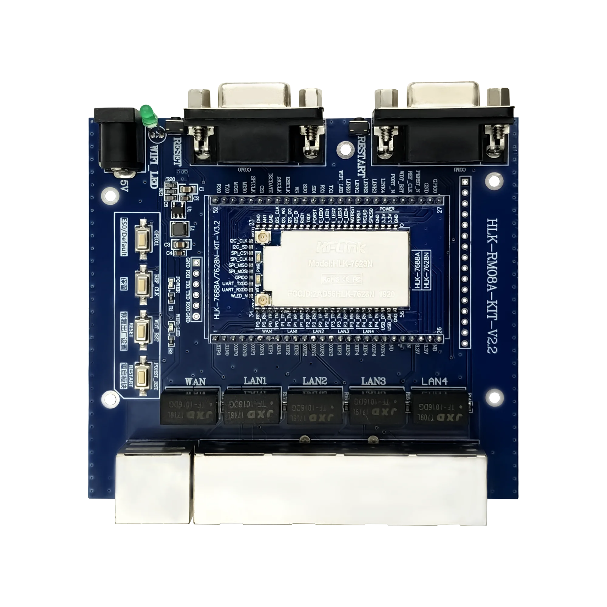 Hi-Link UART embedded wifi wireless MT7628 openwrt module RAM 128m flash 32M Ethernet Router Module HLK-7628N kit