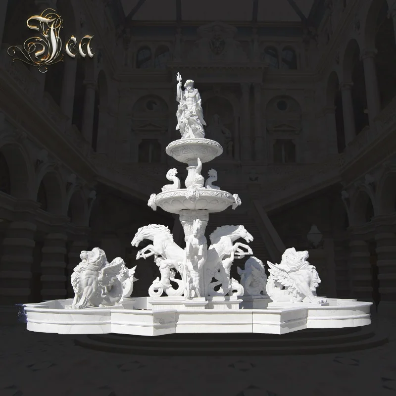 Customized Service lions and Lion Head Bowls Stone Fountain For Sale