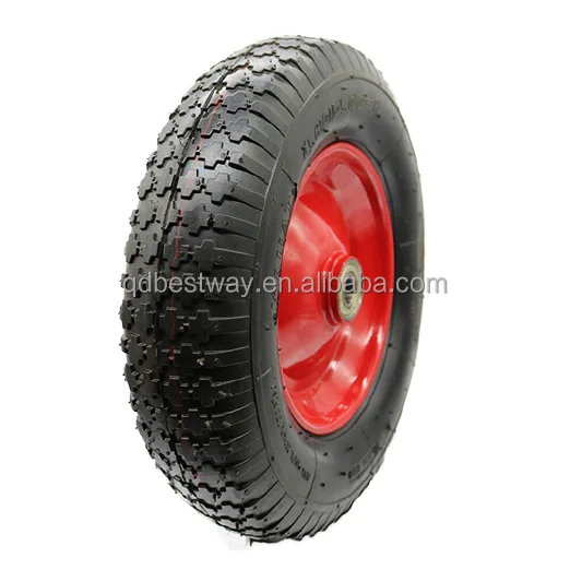 16x4 pneumatic wheel 4.80/4.00-8 rubber tyre steel wheel, air wheel for wheelbarrow hand cart