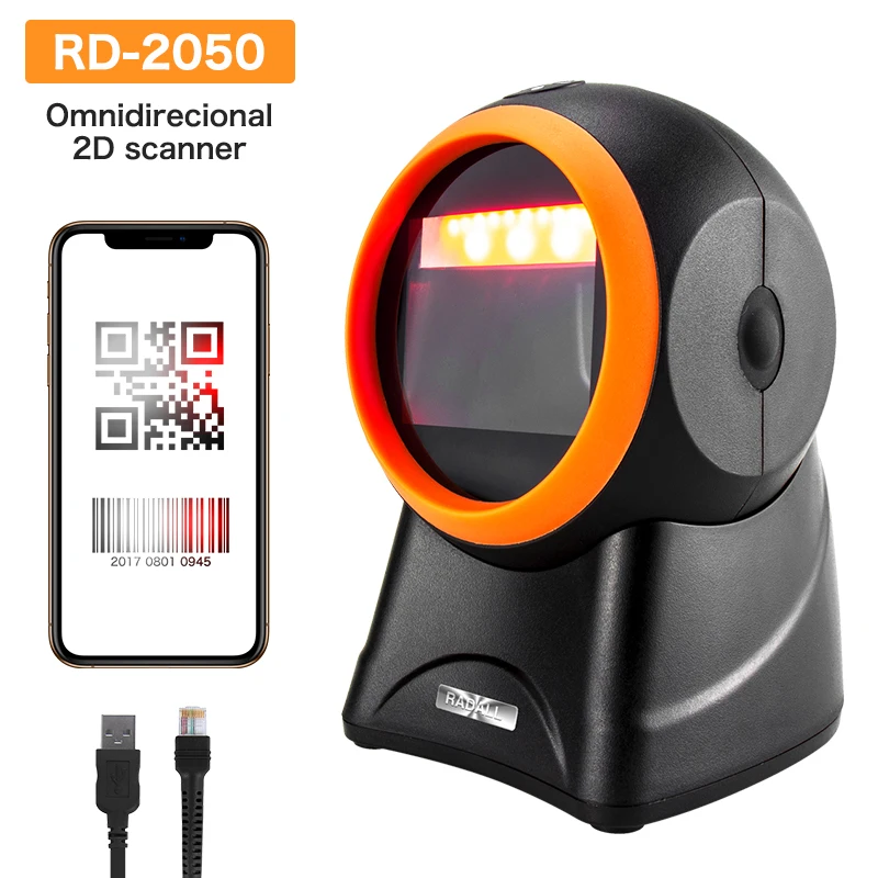  RD-2050 высокое качество 1D 2D QR код DataMatrix PDF417 платформа POS всенаправленный настольный сканер