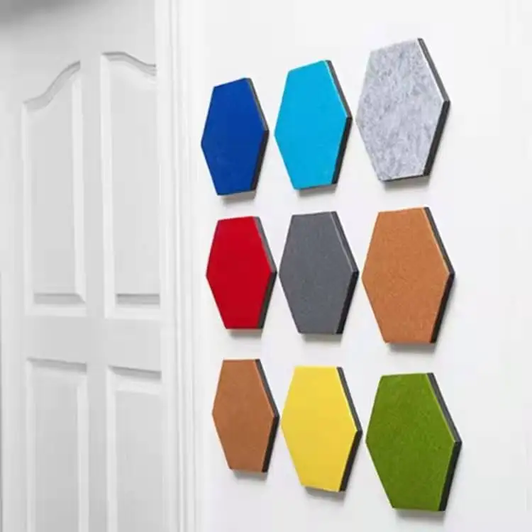Hexagon Acoustic Panels Art Decor Sound Proof Padding Sound Dampening Panel Acoustic Foam Wall Tiles