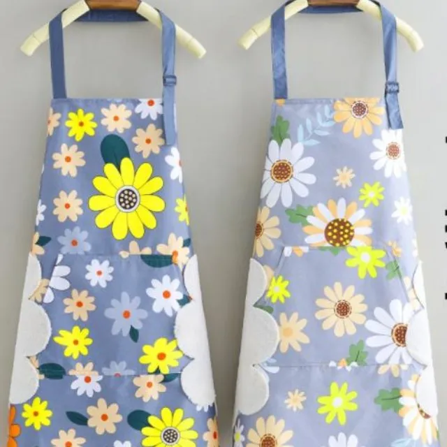 Simple and fashion water proof and oil resistant sleeveless waist female kitchen apron