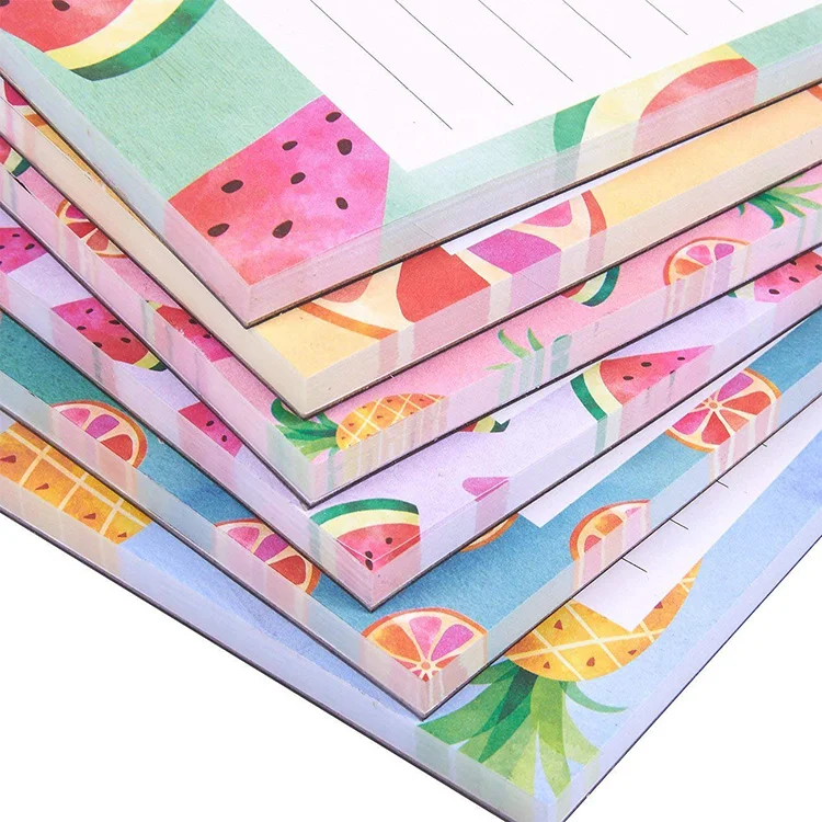 Wholesale colorful fruit design 60 sheets 3.5 x 9 inches to do list magnetic creative memo pad for fridge