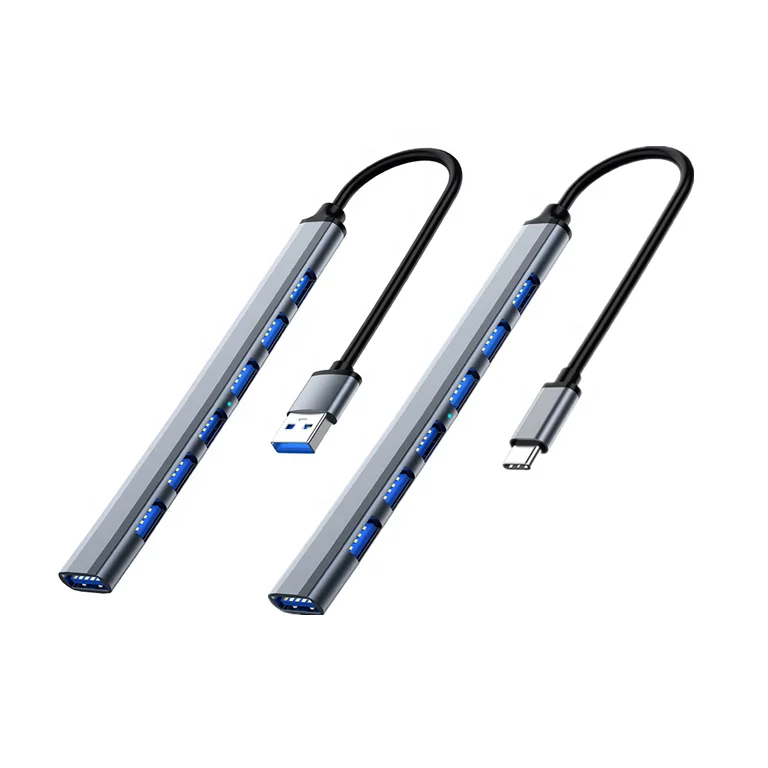 7 Port USB HUB 3.0 Dock Adapter High Speed Type C Multi USB Splitter Adaptor OTG for HUAWEI Xiaomi Lenovo Macbook PC Computer