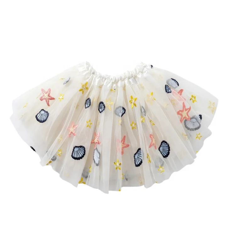 2023 New Arrivals Girls Cute Tutu Skirt Cartoon Embroidery Lace Skirt For Toddler Girls