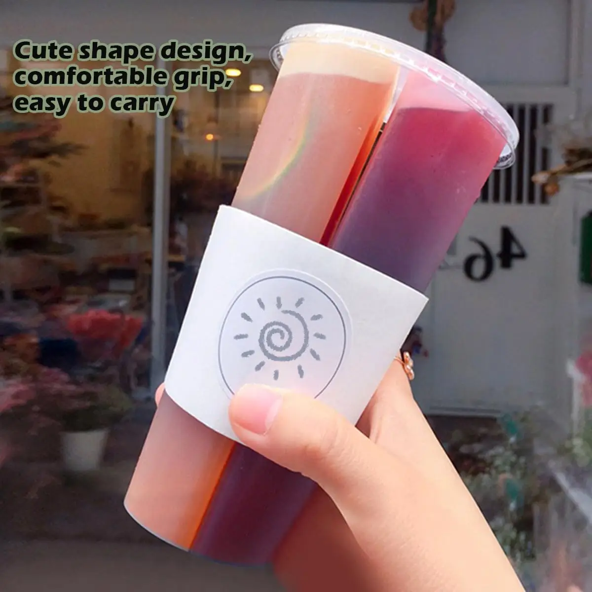 Split 700ml Disposable Plastic Share Cups Frozen Drink Two Pieces Cups Two in one Twins Cup