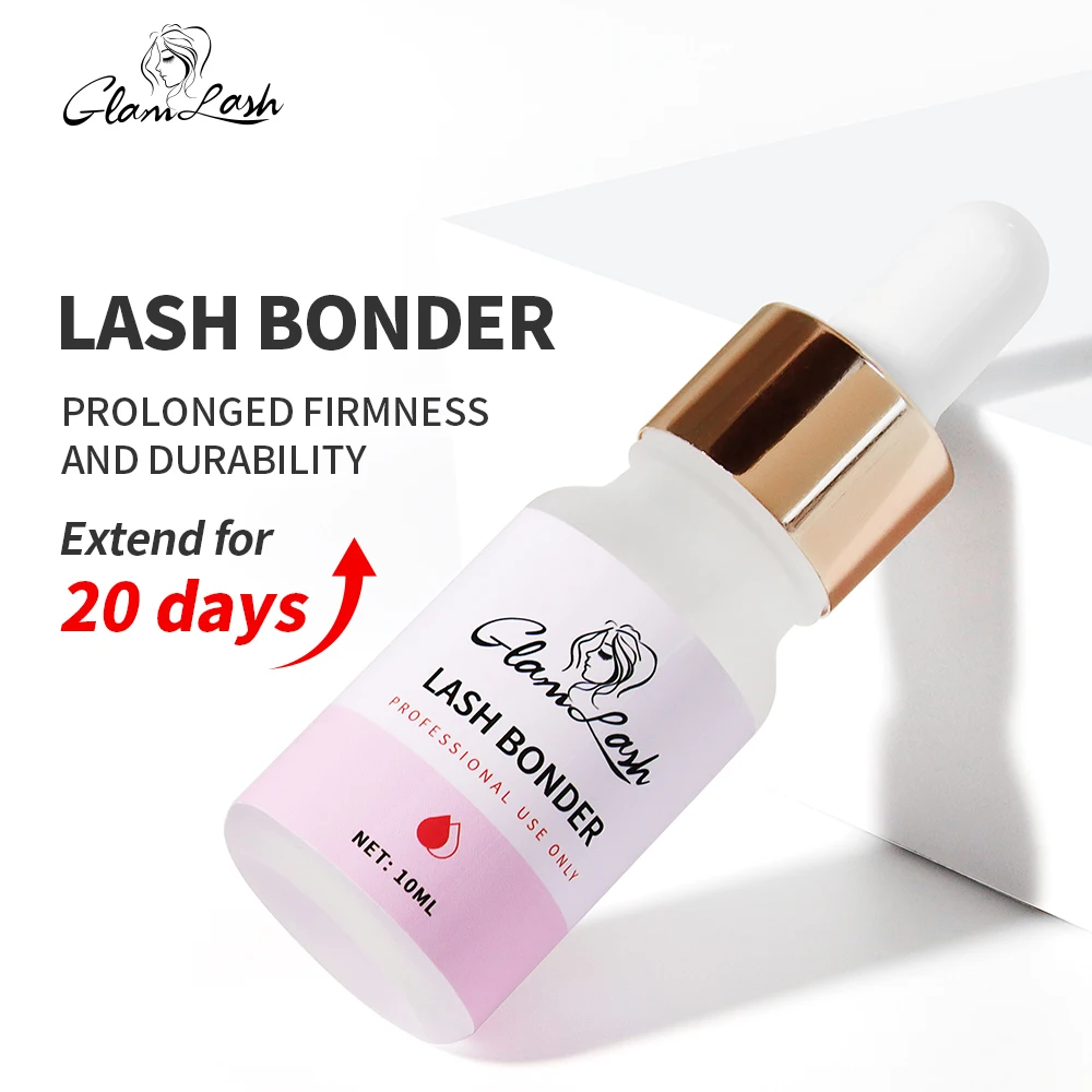GLAMLASH 10ml/15ml Clear Eyelash Glue Private Label Individual False Mink Lashes Adhesive Volume Cluster Bonder For Extensions