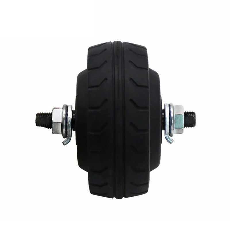 ZLTECH CE ROHS2.0 4inch 24V 100W 50kg load 5A 450RPM single shaft double BLDC wheel hub motor with encoder for robot waiter