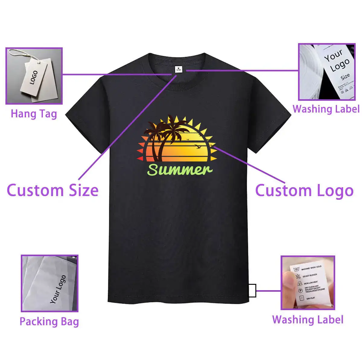 high quality tshirt shorts two piece set summer casual blank oversized two piece set mens clothing t shirt short set