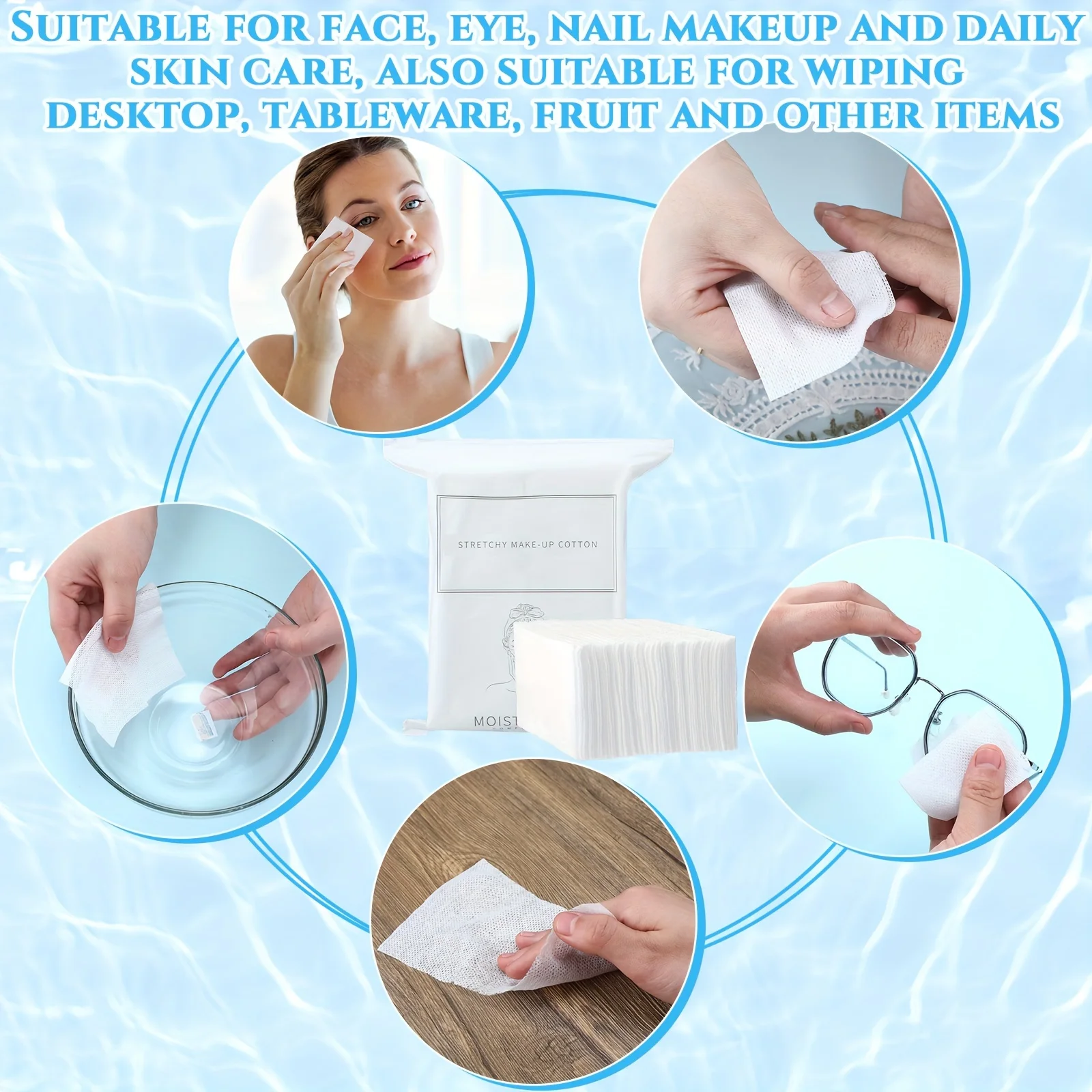 Disposable beauty cotton wipes suitable for spa salon latex-free multi-purpose facial products for makeup cleaning
