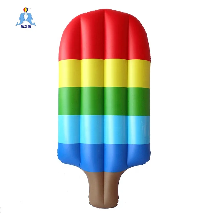 Outdoor inflatable mattress colorful rainbow ice-cream pool float mat floating row summer water party toy