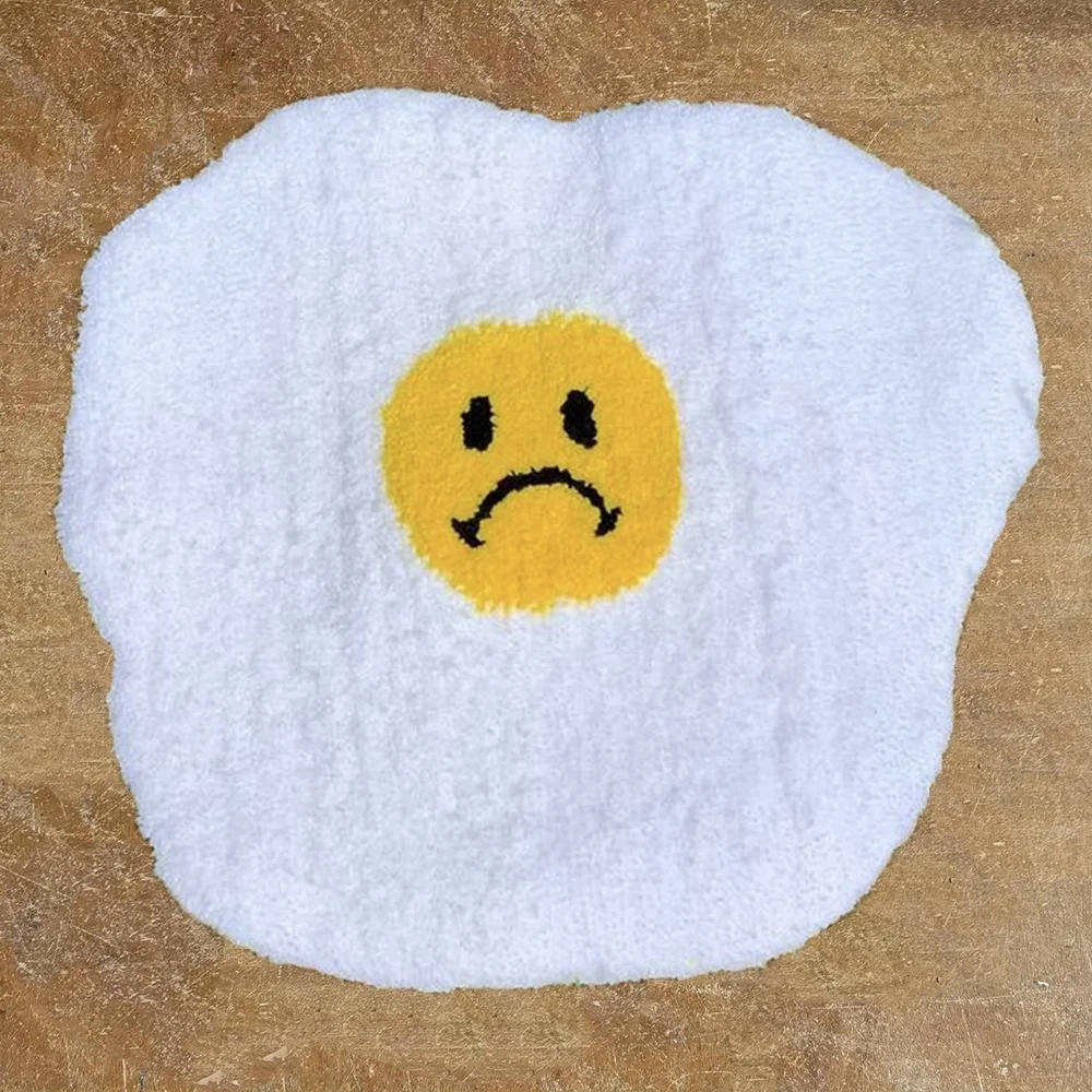 High quality washable thick carpet lovely soft flower egg smile rug for children