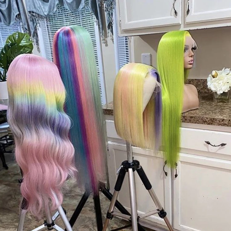 Can be dyed 5A+ Grade Malaysian virgin human hair  wig,120% density color full lace wig,wholesale human hair full lace wig