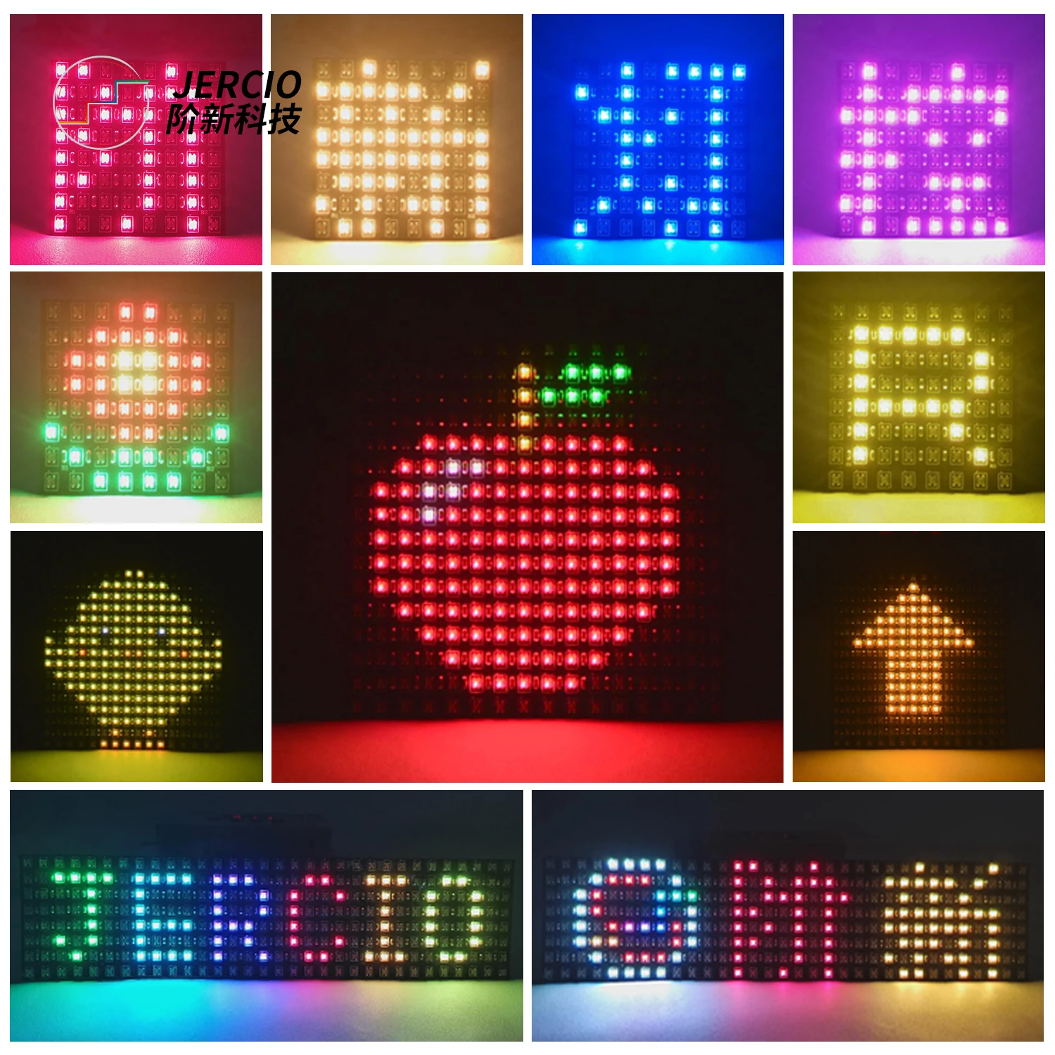 LED Matrix Panel XT1511-D15(SMD1515) individually addressable 8x8/16x16/8x32 Like WS2812b LED pixels screen
