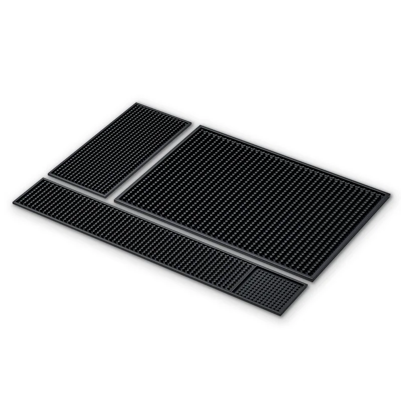 Non Slip Rubber Bar Thick Durable and Stylish Black Bar Spill Mat PVC Service Mat for Coffee Bars Restaurants Counter Top