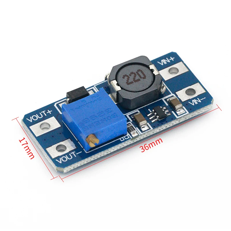 MT3608 DC-DC Step Up Converter Booster Power Supply Module Boost Step-up Board MAX output 28V 2A for ard uino