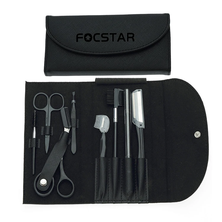 Focstar для девочек от 5 до 8 лет штук бровей Триммер стрижки животных комплект карандаш бритвы Ножницы триммер Расческа из искусственной кожи чехол