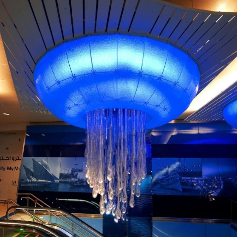 Customized Bespoke Chandelier Lighting Fixtures Indoor Decoration Glass Crystal Jellyfish Chandelier