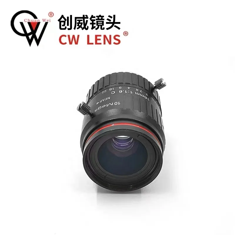 CW 10MP 16mm Camera Fixed Manual Iris C Mount CCTV Lens for CCTV Camera Lens