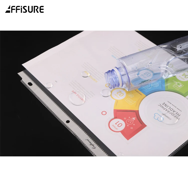 Transparent sheet protector a4 clear plastic punch folder sheet protectors 11 holes protector sheet a4 size file folder paper