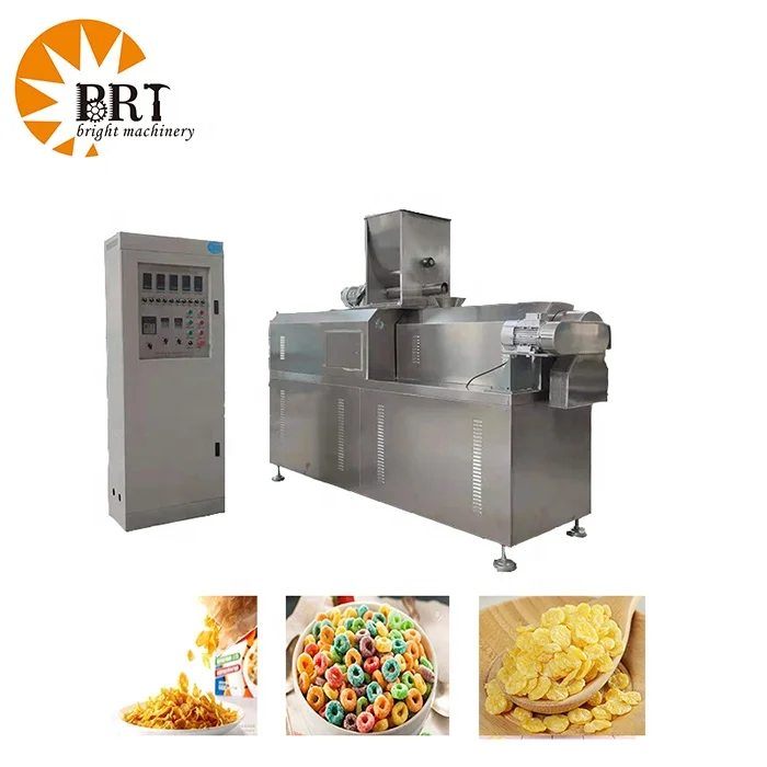 breakfast cereal bar making machine production line suppliers corn flakes processing extruder machine
